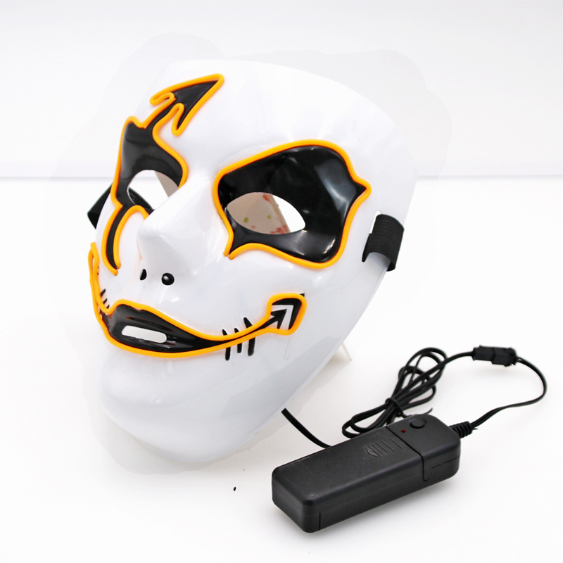 Halloween fantasma cara máscara el luz fría máscara luminosa máscara que fluye luz fantasma danza hip hop máscara nuevo