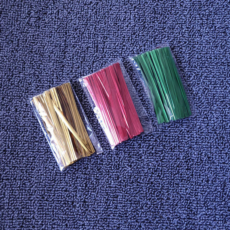 现货供应烘焙扎丝黄色扎带扎条面包促销品扎带750根一包