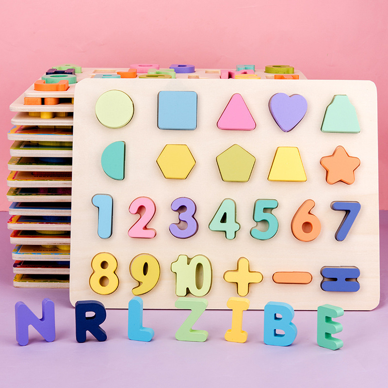 Alfabeto digital infantil animal rompecabezas cognitivo educación temprana aprendizaje juego rompecabezas 1-3-6 juguetes de madera