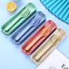 Cross border Specifically for Wheat Straw originality children Knife and fork tableware Triple suit adult travel convenient tableware
