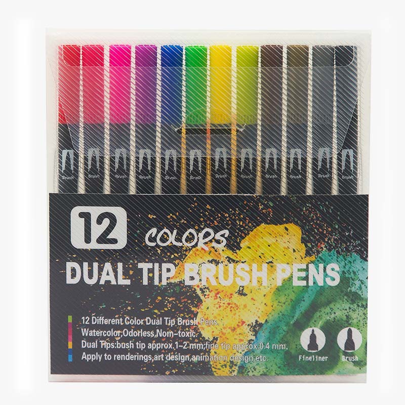 Rotulador de acuarela de doble punta de 12-132 colores para arte de cómic y pintura, transfronterizo, en stock