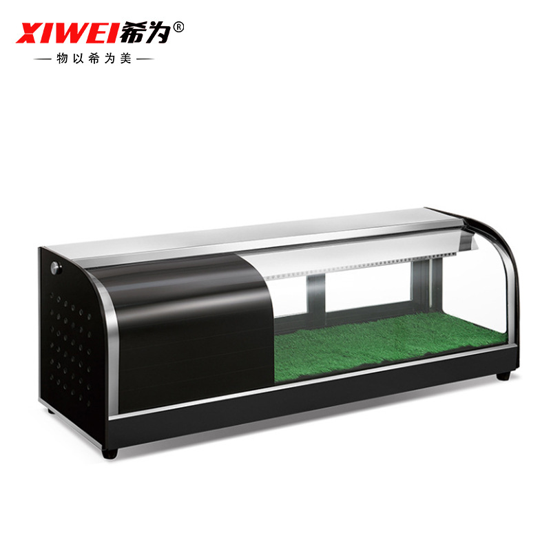 1.2米寿司冷柜小型商用台式弧形直角水果熟食刺身甜点保鲜展示柜