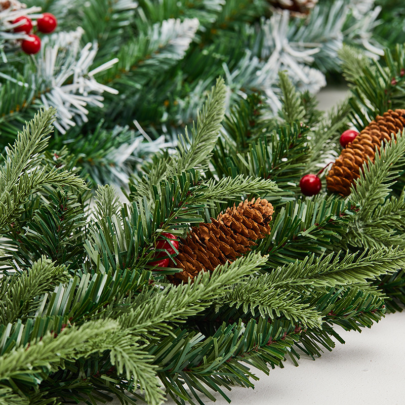 2.7 Arroz de lujo criptografado caña floquete nieve rociado decoración de Navidad hotel centro comercial escalera pasamanos decoración