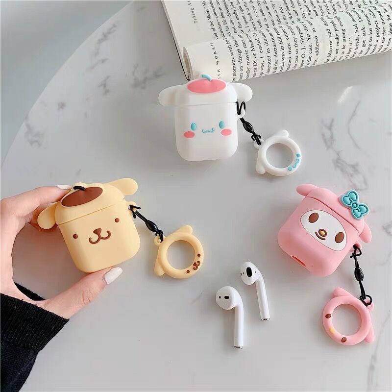 Cartoon Apple airpods Pro2/3 Wireless Bluetooth Headphone Box Cinnamon Dog Protective Cover Pudding Dog Soft Suitable
