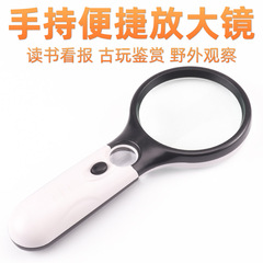 30倍60倍便攜抽拉式led帶燈驗鈔放大鏡多功能珠寶鑑定手持收藏品