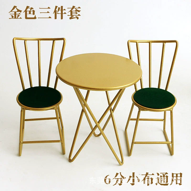1/6 Ф furniture Blythe куклы (обед) металлический столик и стул комплект, мини 3‑штук или одиночный, 6‑угольный BJD