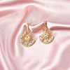 Earrings, fashionable silver needle from pearl, silver 925 sample