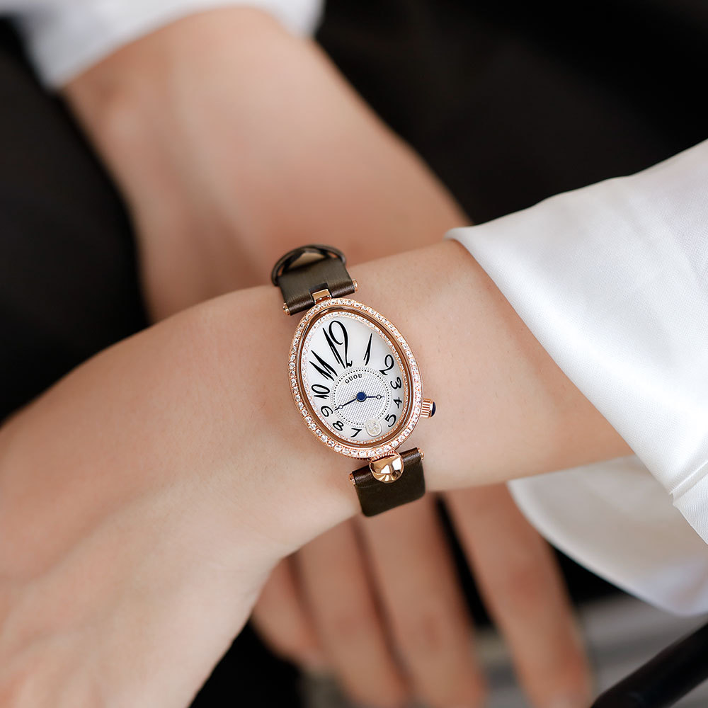 古欧2020新型ファッション気質水滴型文字板トレンドにドリルレディース腕時計防水石英女性時計