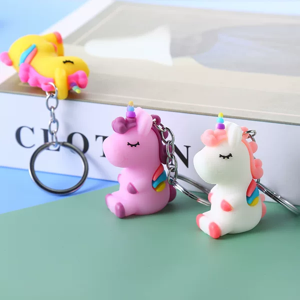 Cute cartoon PVC soft key chain pendant creative fashion key ring car bag ornaments small gift