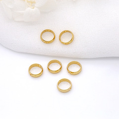 簡約雙孔連接件手工串珠材料 圓形銅圈穿珠耳環耳飾diy飾品配件