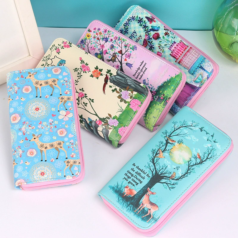  A piece of distributing the cargo source cartoon flower animal PU leather personality cute student girls pocket