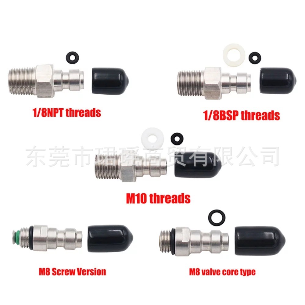 跨境M10*1外牙公头快接头气动工具快插头不锈钢8mm高压气动接头