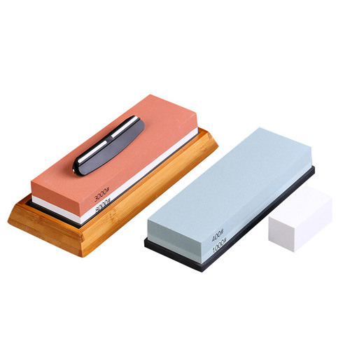 400/8000 Red and White Dual Green White Corundum Oil Stone Grinding Stone Set, Household Kitchen Multi-Specification Knife Sharpening Tool