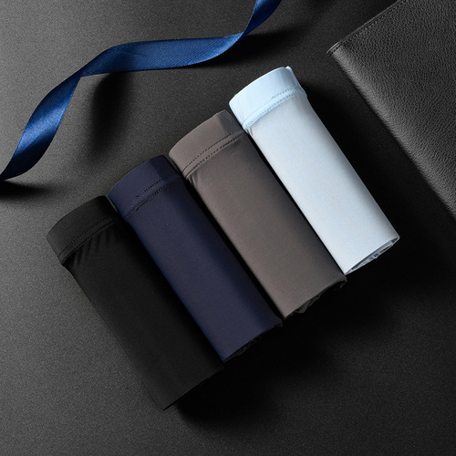 Summer men's ice silk underwear men's ultra-thin quick-drying breathable high-elastic large size boxer briefs in stock