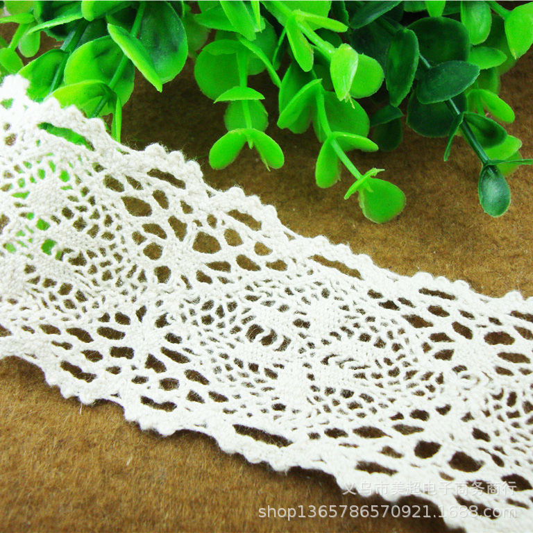 5cm棉线机织刺绣花边 镂空蕾丝织带草帽手工裙摆女装家纺DIY辅料