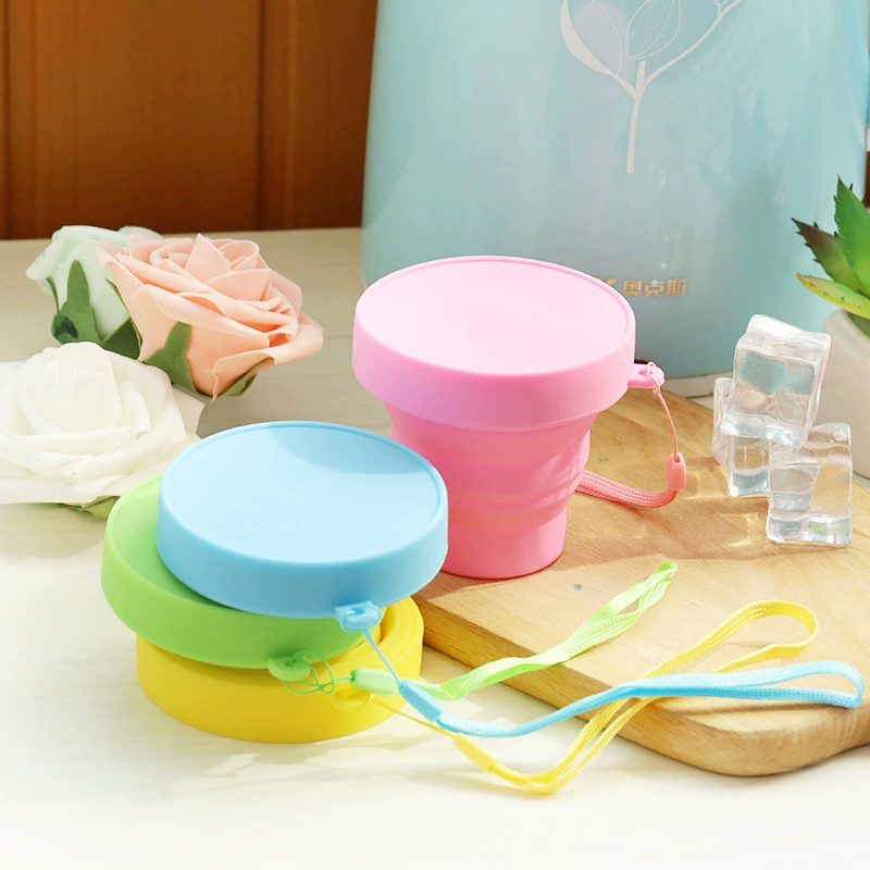 Supply Amazon pure silicone folding water cup Creative travel folding telescopic cup rinsee cup new shrinking pot