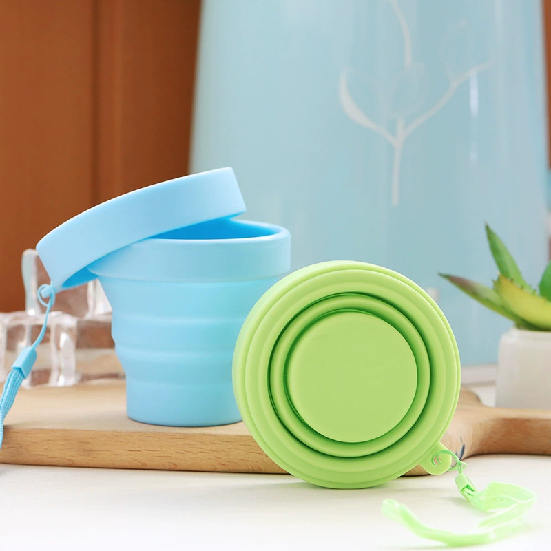 Supply Amazon pure silicone folding water cup Creative travel folding telescopic cup rinsee cup new shrinking pot