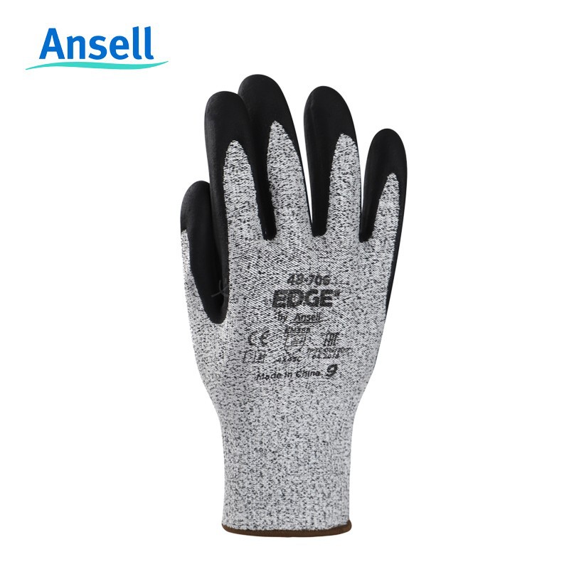 安思尔48706090 五级防割手掌浸胶手套复合材质丁腈无缝衬里