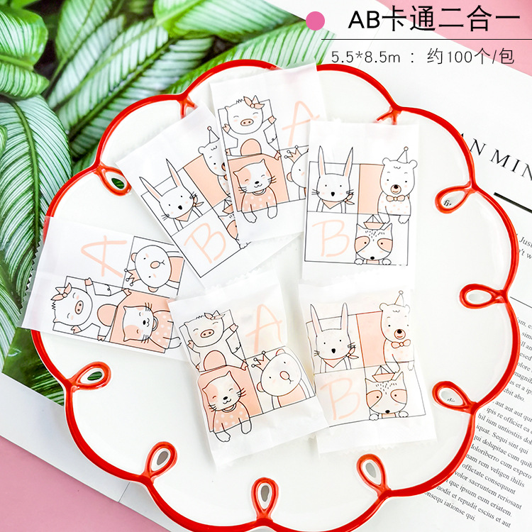 Bolsa sellada a máquina; dibujos animados AB dos en uno 5.5*8.5cm; material compuesto