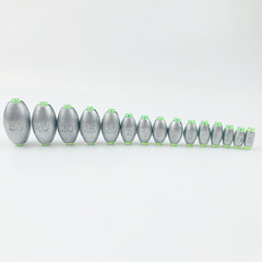 Japanese open lead core olive through-center lead sinker, pontoon fishing lead sinker, offshore rod lead, no-tool removal quick lead sinker