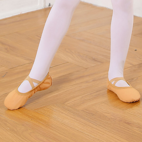 Lace-free children's adult dance shoes canvas yoga soft sole cat claw shoes cowhide sole folk dance ballet shoes for children