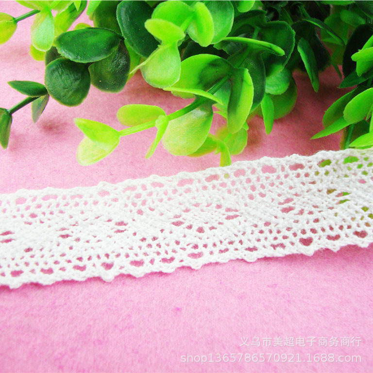 2.8cm棉线蕾丝刺绣花边 DIY配饰家纺袖口裙摆软饰辅料童装