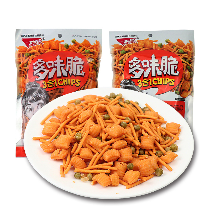 五味园多味脆pk脆薯条袋休闲小吃 办公室膨化混合口味零食批发