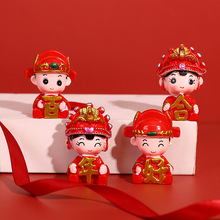 结婚礼物百年好合套装娃创意家居婚房客厅布置树脂工艺品桌面摆件