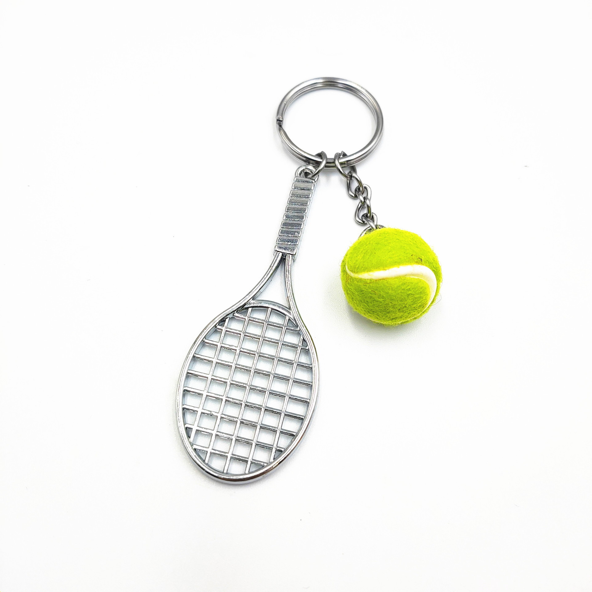 Mini raqueta de tenis de simulación conjunto de dos piezas llavero colgante adornos deportivos ventiladores pequeños regalos transfronterizos
