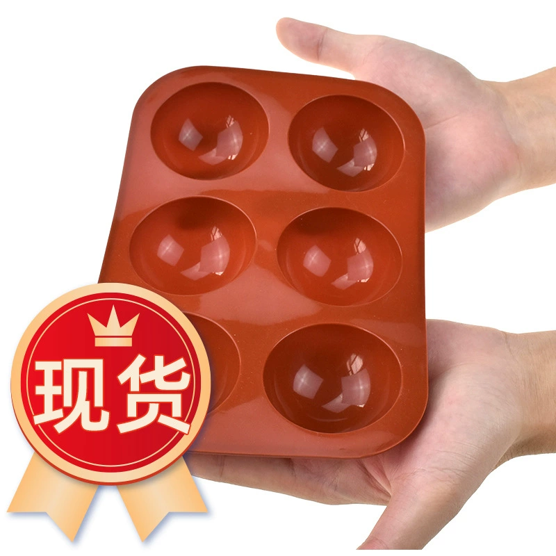 Spot direct supply 6 -consecutive silicone semi -circular cake mold Timber 6 -hole chocolate modified pudding baking mold cross -border