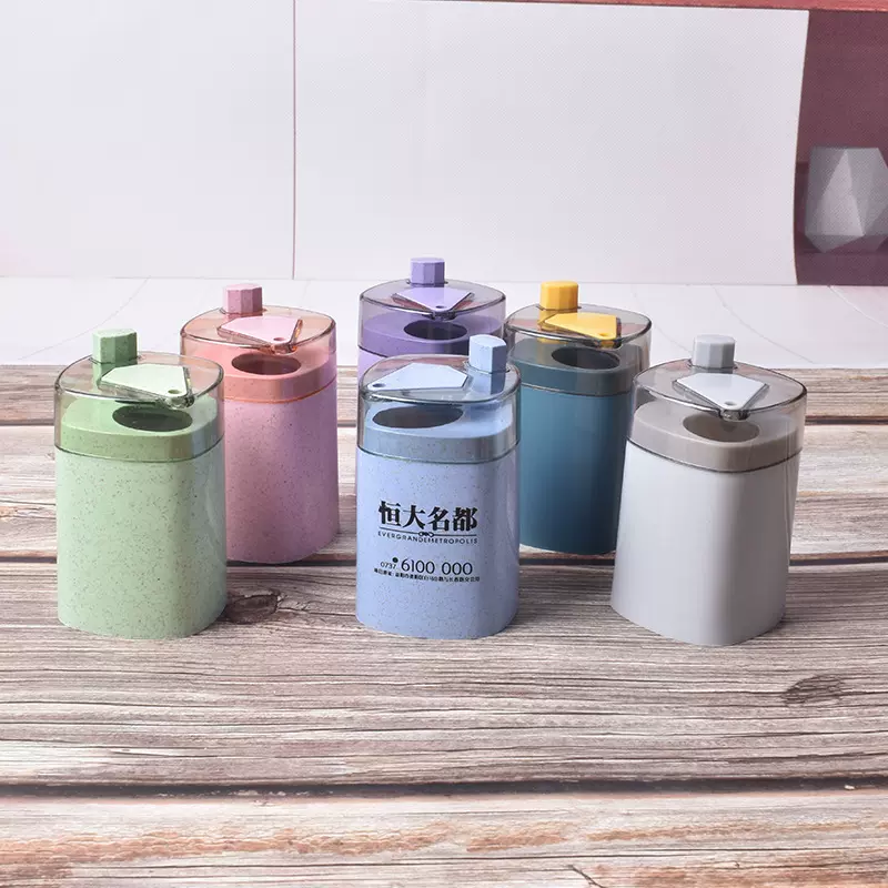 个性创意北欧风牙签筒 家用按压式牙签盒 麦料秸秆自动牙签筒现货