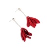 Trend silver needle, red fashionable long earrings with tassels, silver 925 sample, internet celebrity, flowered