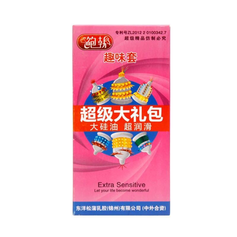 Bob bolsa de regalo condón en forma especial estimulación G-spot diversión 6 condones juguetes sexuales para adultos entrega de una sola pieza