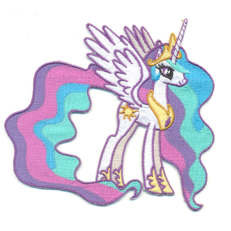 刺绣绣花彩虹马布贴补丁 热熔胶刺绣章 高端品质 来图厂家直销