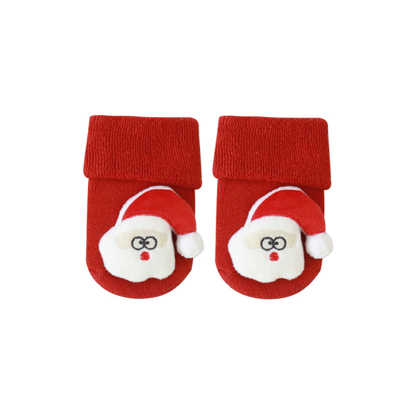 20 años Otoño e Invierno Terry espesó los calcetines del bebé que dispensan los Calcetines antideslizantes del piso del bebé calcetines de la muñeca de la historieta de la Navidad de los niños