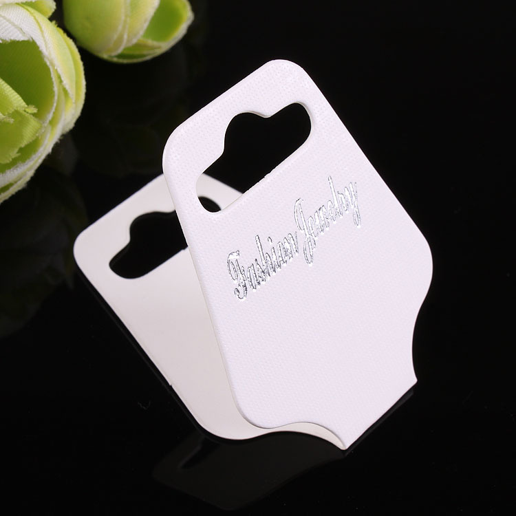 厂家直销 饰品包装卡片 项链包装卡 吊卡 对折白纸卡 3.5*9.3cm