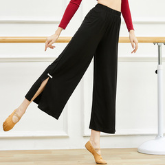 Modern dance wide-leg black long split practice pants for adult women classical dance costumes long pants nine-quarter