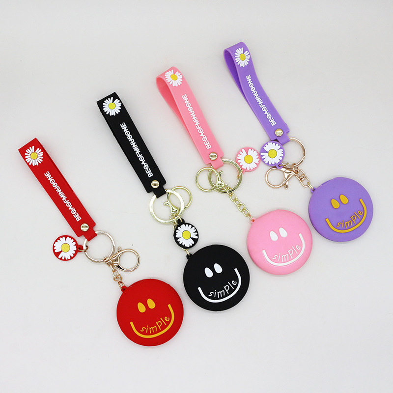 Nuevo espejo redondo pequeño portátil de dibujos animados lindo corazón de niña espejo de maquillaje plegable dormitorio vestidor espejo venta directa de fábrica