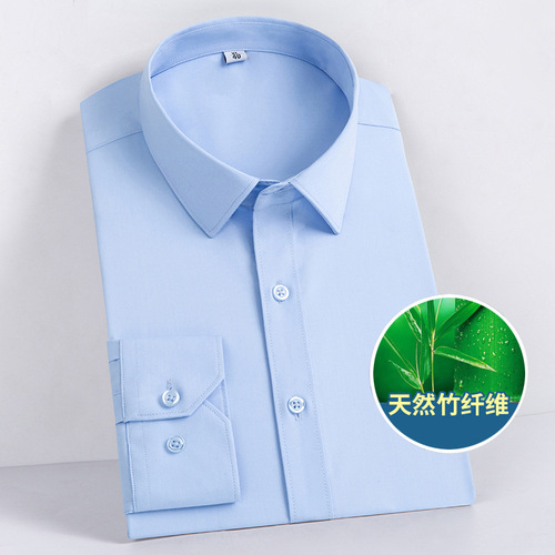 Spring and Autumn Business Shirt Workwear Bamboo Fiber Long-Sleeve White Shirt Unisex Office Top Male Autumn