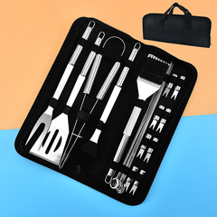 BBQ Stainless Steel Handle BBQ Tools Set Outdoor Portable Cooking Utensils Bag Grill Tool Combo Kit