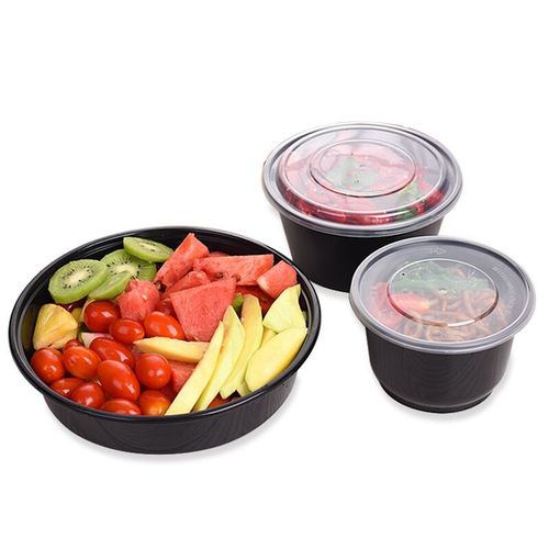 Mingxing Round Disposable Meal Box Fast Food Takeout Packing Rice Bowl with Lid PP Plastic Thickened Transparent Soup Congee Round Bowl