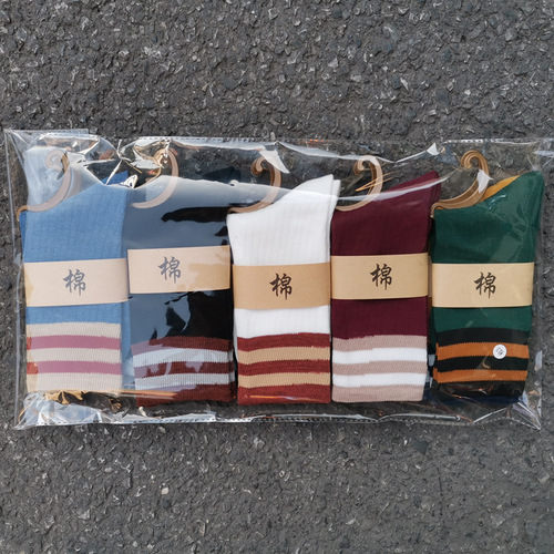 Autumn and winter women's Japanese retro cotton socks piles of socks two-bar long ins trend versatile socks wholesale