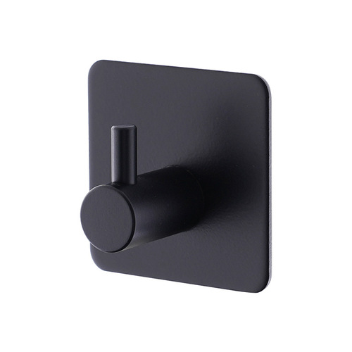 Black Hooks 304 Stainless Steel Strong Adhesive Hooks Single Hook No Drilling Bathroom Door Back Kitchen Coat Hook