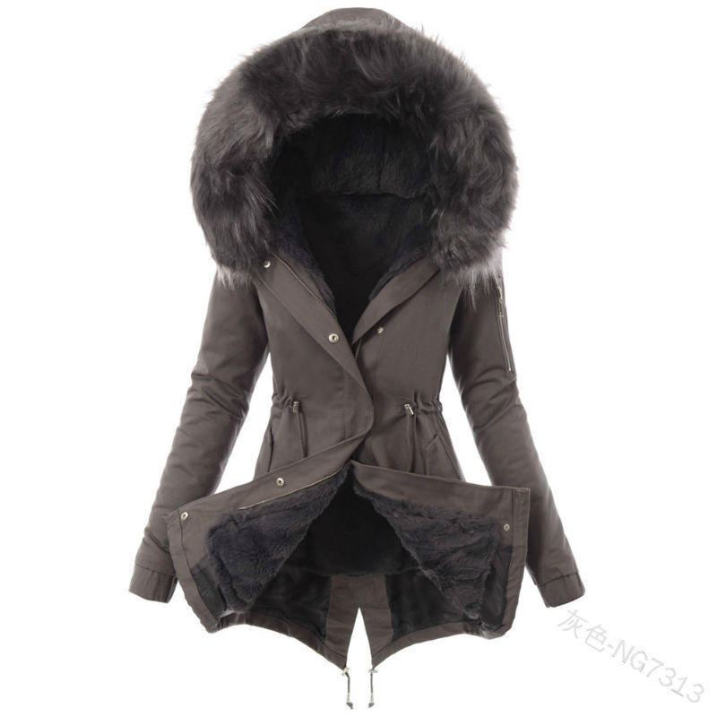 Women's Coat With Padded Collar_voghion.com