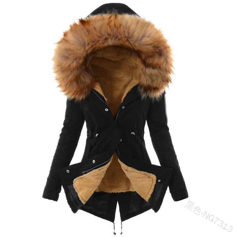 Women's Coat With Padded Collar_voghion.com