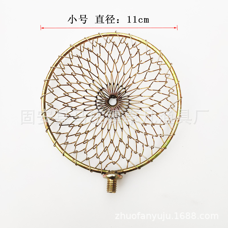 En stock pesca de hielo de acero inoxidable pesca cuchara de hielo cuchara de pesca de invierno pesca hielo clamor hielo red de pesca metal tejido neto cabeza de copia