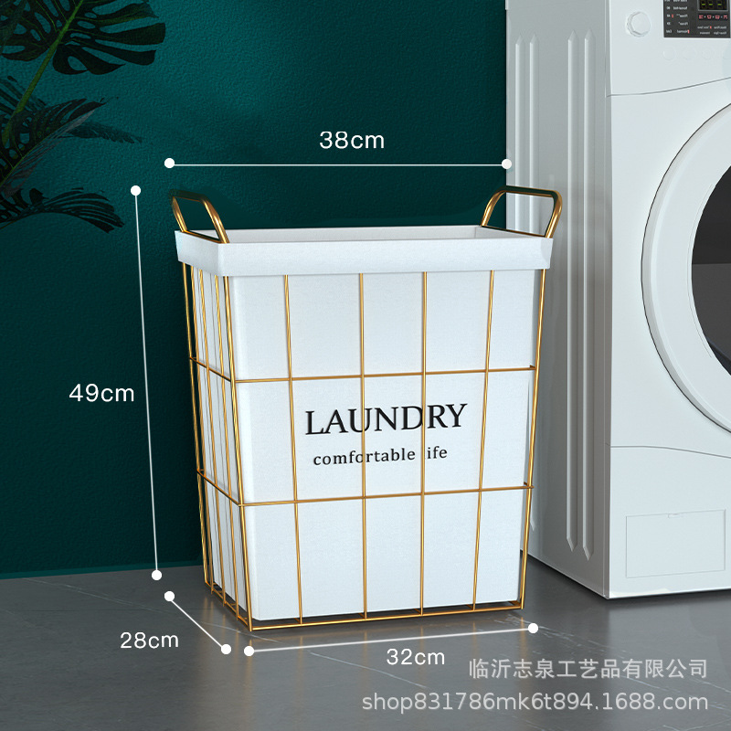 Directo de fábrica ropa sucia canasta de almacenamiento canasta de ropa sucia canasta de ropa de hierro tela de lino de algodón cubo de almacenamiento canasta de ropa sucia