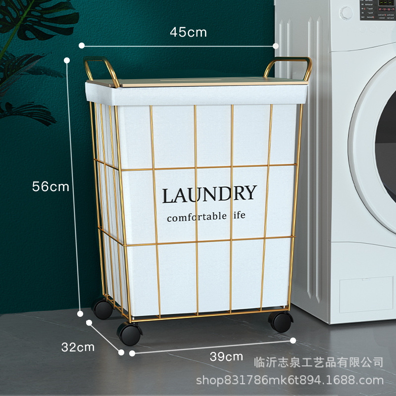 Directo de fábrica ropa sucia canasta de almacenamiento canasta de ropa sucia canasta de ropa de hierro tela de lino de algodón cubo de almacenamiento canasta de ropa sucia