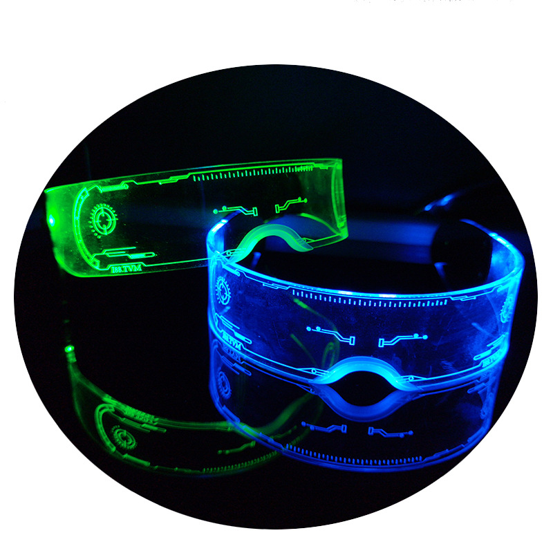 Gafas con tecnología emisora de luz LED de Amazon, gafas coloridas para festivales de música, gafas de ciencia ficción para bar disco