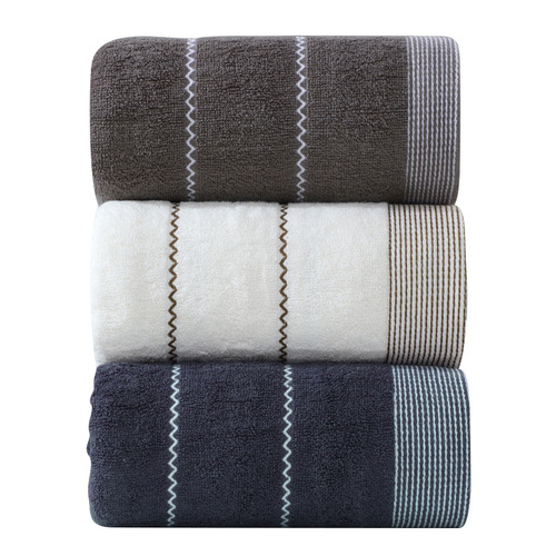 Pure Cotton Adult Bath Towel and Bath Sheet, Large and Thick, Suitable for Men and Women, Couple's Shower Towel, Soft and Absorbent, with Embroidered Logo